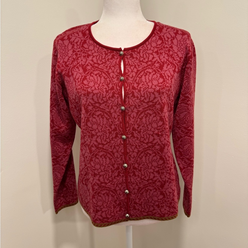 Vtg Oleana Red Knit Sweater